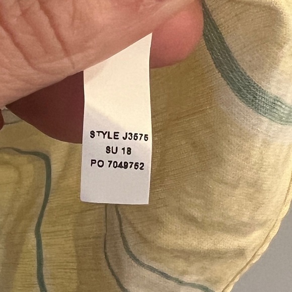 MADEWELL Women’s Yellow Striped Drawstring Waist Short Sleeve Top Size S - Picture 5 of 5